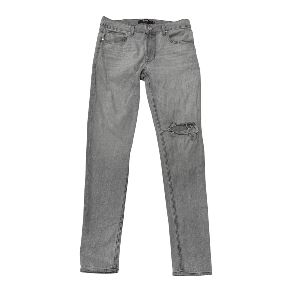 Hudson‎ Zack Skinny Jeans Mens 32 x 32 Gray Distressed Ripped Knee Denim New